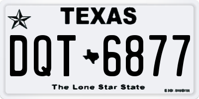 TX license plate DQT6877