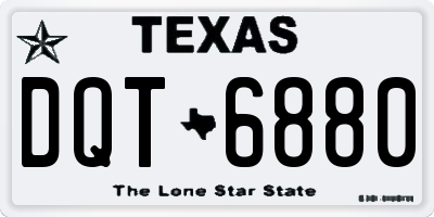 TX license plate DQT6880
