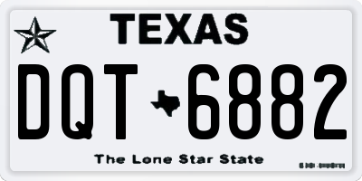 TX license plate DQT6882