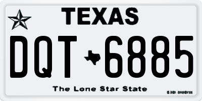 TX license plate DQT6885