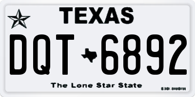 TX license plate DQT6892