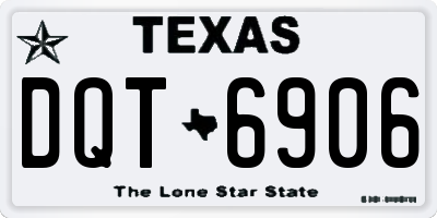 TX license plate DQT6906