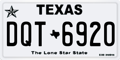 TX license plate DQT6920