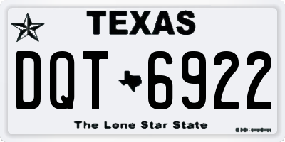 TX license plate DQT6922