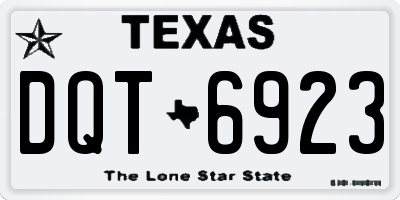 TX license plate DQT6923