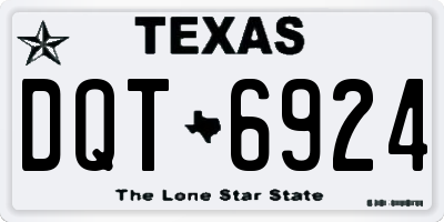 TX license plate DQT6924