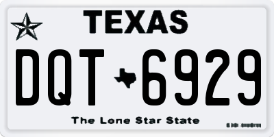 TX license plate DQT6929