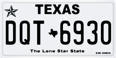 TX license plate DQT6930