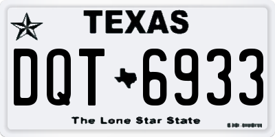TX license plate DQT6933