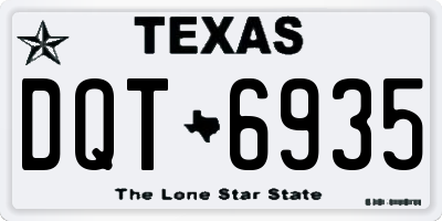 TX license plate DQT6935
