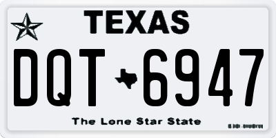 TX license plate DQT6947