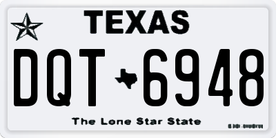 TX license plate DQT6948