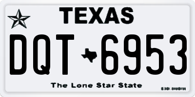 TX license plate DQT6953