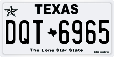TX license plate DQT6965