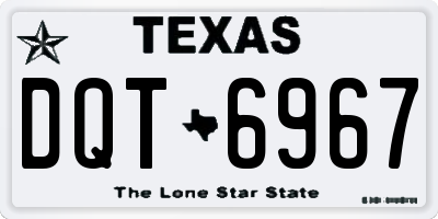 TX license plate DQT6967