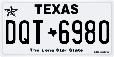 TX license plate DQT6980