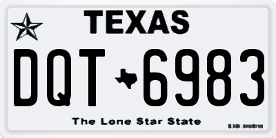 TX license plate DQT6983