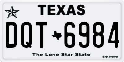 TX license plate DQT6984