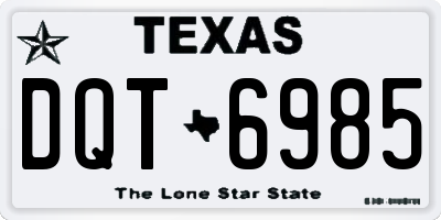 TX license plate DQT6985