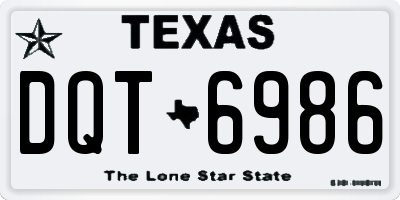 TX license plate DQT6986