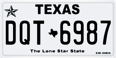 TX license plate DQT6987