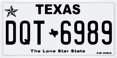 TX license plate DQT6989