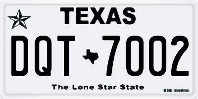 TX license plate DQT7002