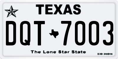 TX license plate DQT7003