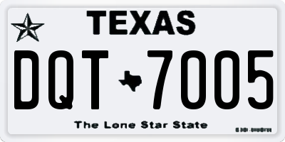 TX license plate DQT7005