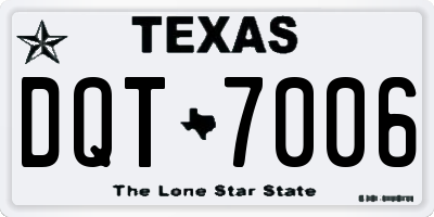 TX license plate DQT7006