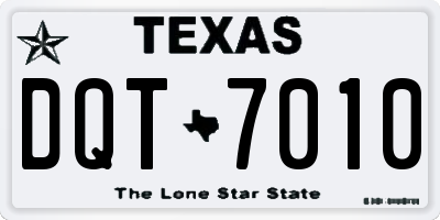 TX license plate DQT7010