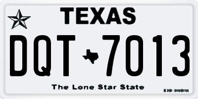 TX license plate DQT7013