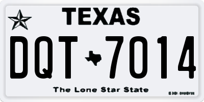 TX license plate DQT7014