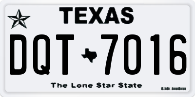 TX license plate DQT7016