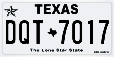 TX license plate DQT7017