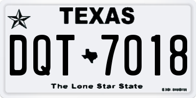 TX license plate DQT7018