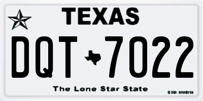 TX license plate DQT7022