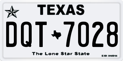 TX license plate DQT7028