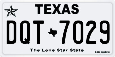 TX license plate DQT7029