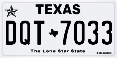 TX license plate DQT7033