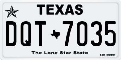 TX license plate DQT7035