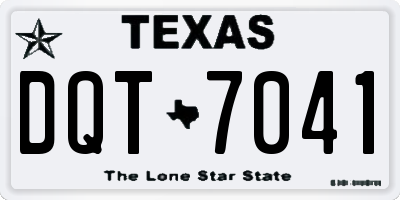 TX license plate DQT7041