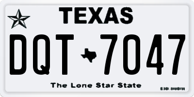 TX license plate DQT7047