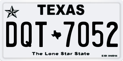 TX license plate DQT7052