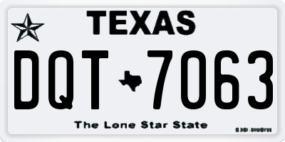 TX license plate DQT7063