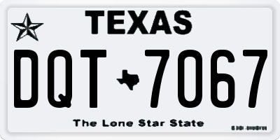 TX license plate DQT7067