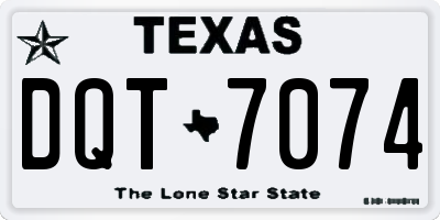 TX license plate DQT7074
