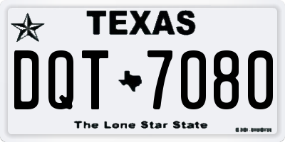 TX license plate DQT7080