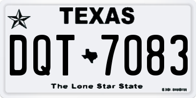 TX license plate DQT7083