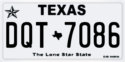 TX license plate DQT7086